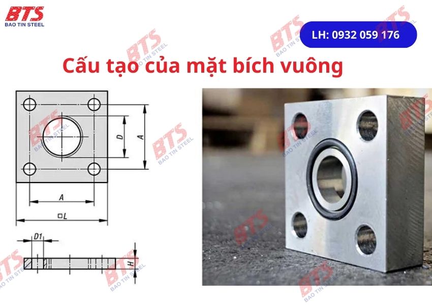 Cấu tạo mặt bích vuông 