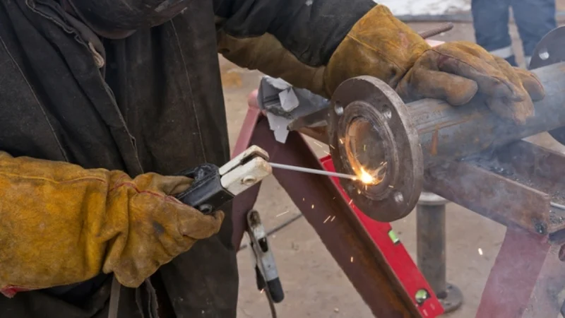 Hàn mặt bích với ống 